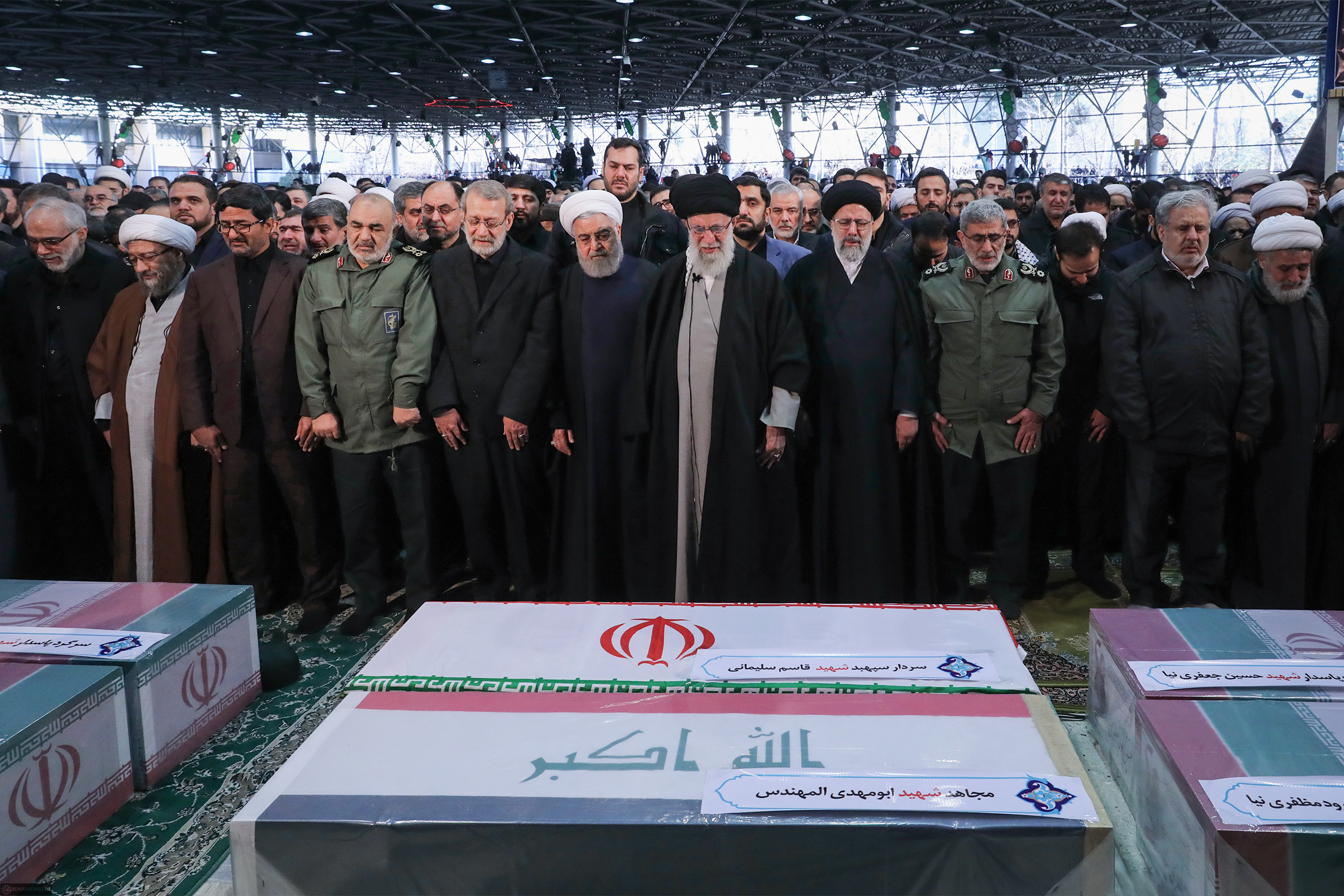 Officials at the funeral of Qassem Soleimani
