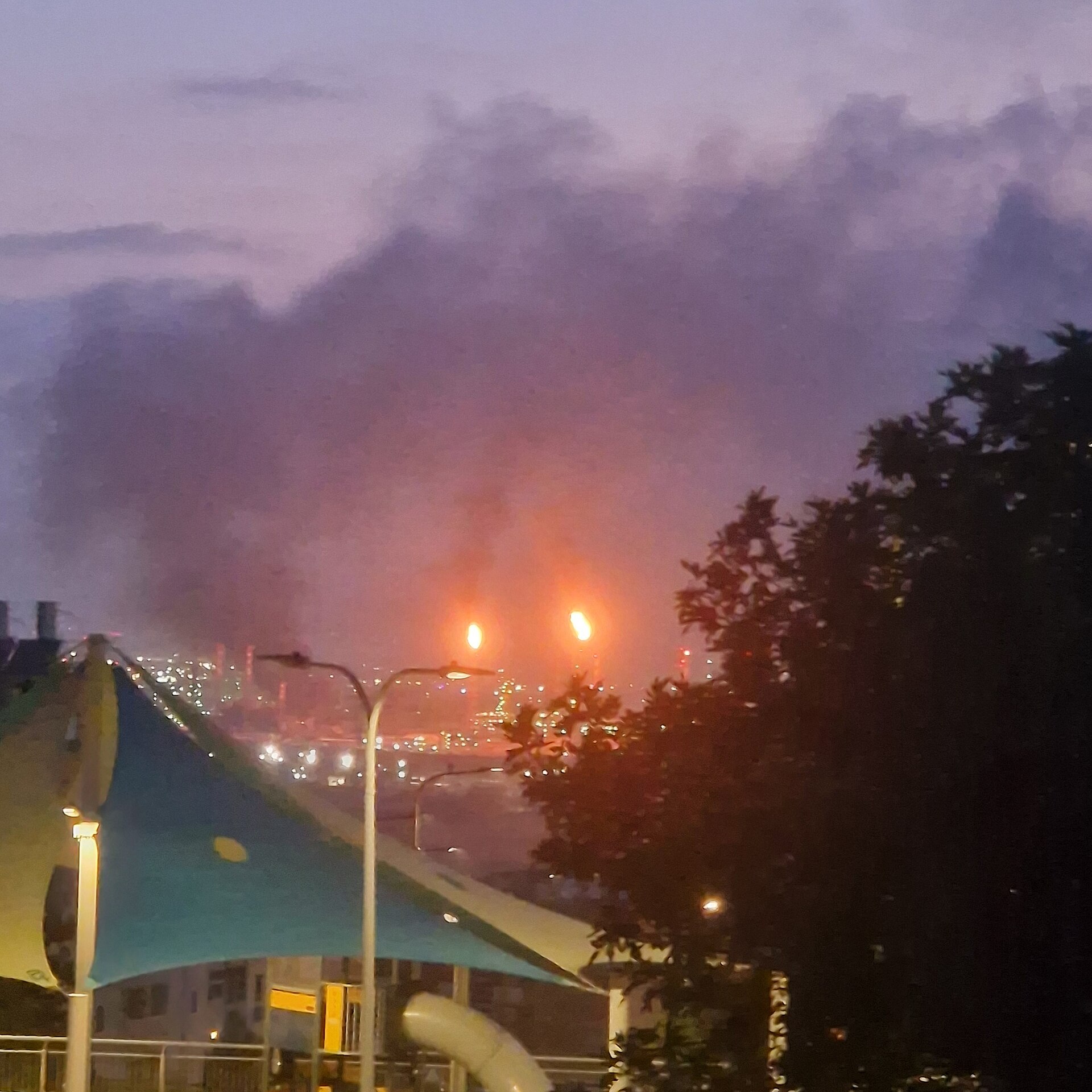 Fire at a strike site in Haifa